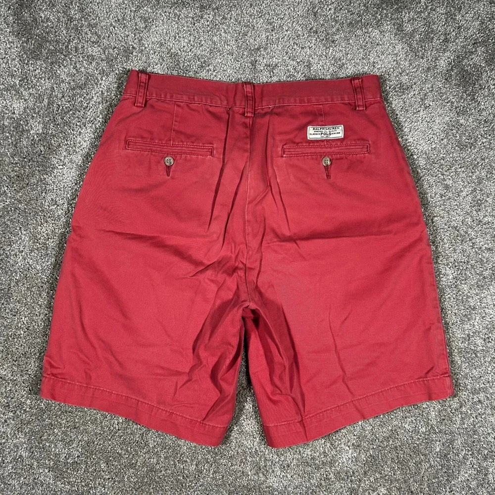 Polo Ralph Lauren Prospect Shorts Mens 32 Red Classic Polo Chino Cotton 9 Inseam